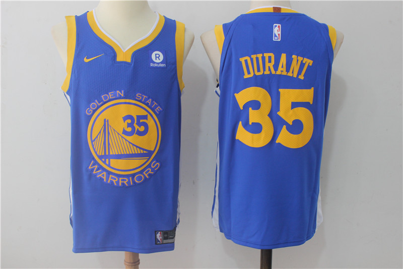 Men Golden State Warriors #35 Durant Blue Game Nike NBA Jerseys